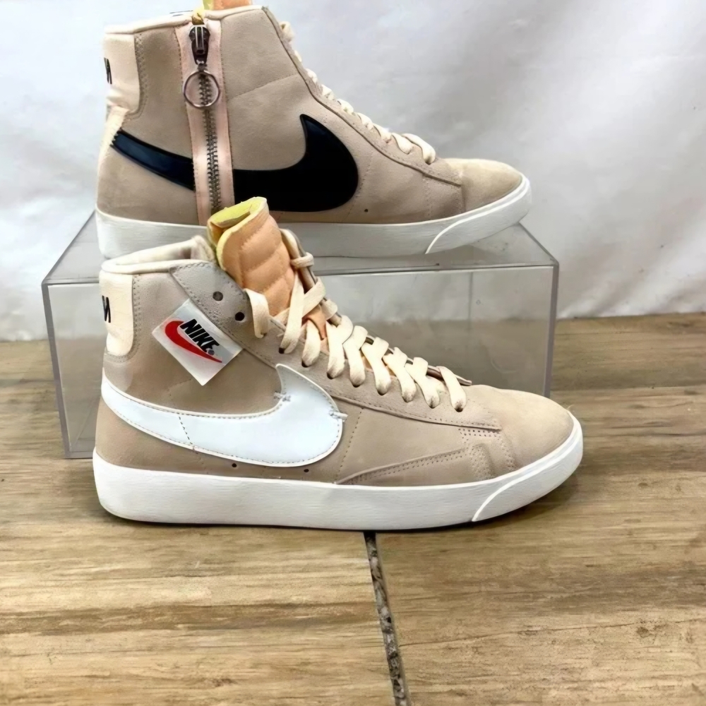 Nike Men's High-Top Sneakers - Beige and Black